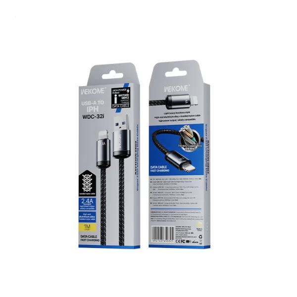 Кабель Wekome WDC-32 RaythonGen2 Super Fast Charging Data Cable USB-A to Lithtning [Black]